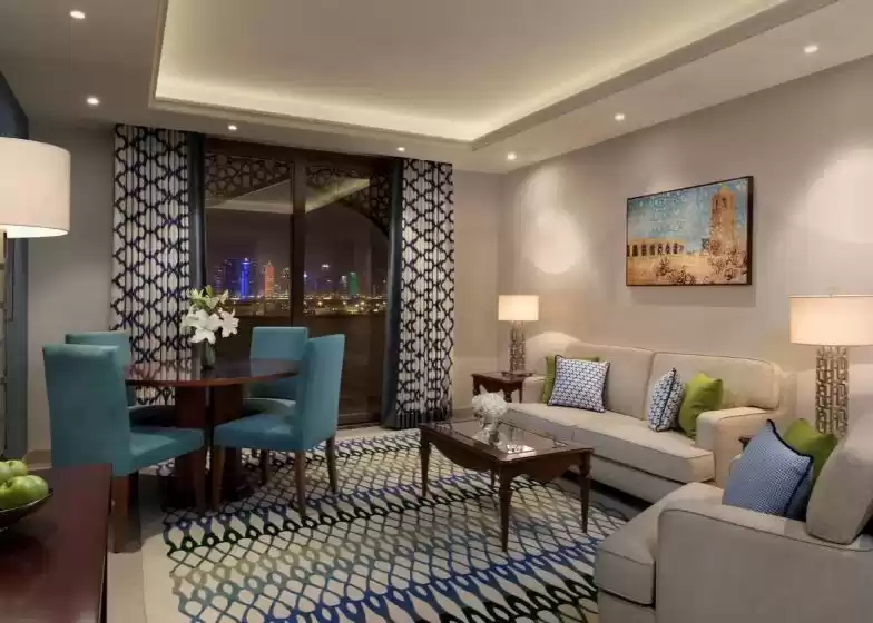 Wohn Klaar eigendom 1 Schlafzimmer U/F Hotelwohnungen  zu vermieten in Al Sadd , Doha #8775 - 1  image 